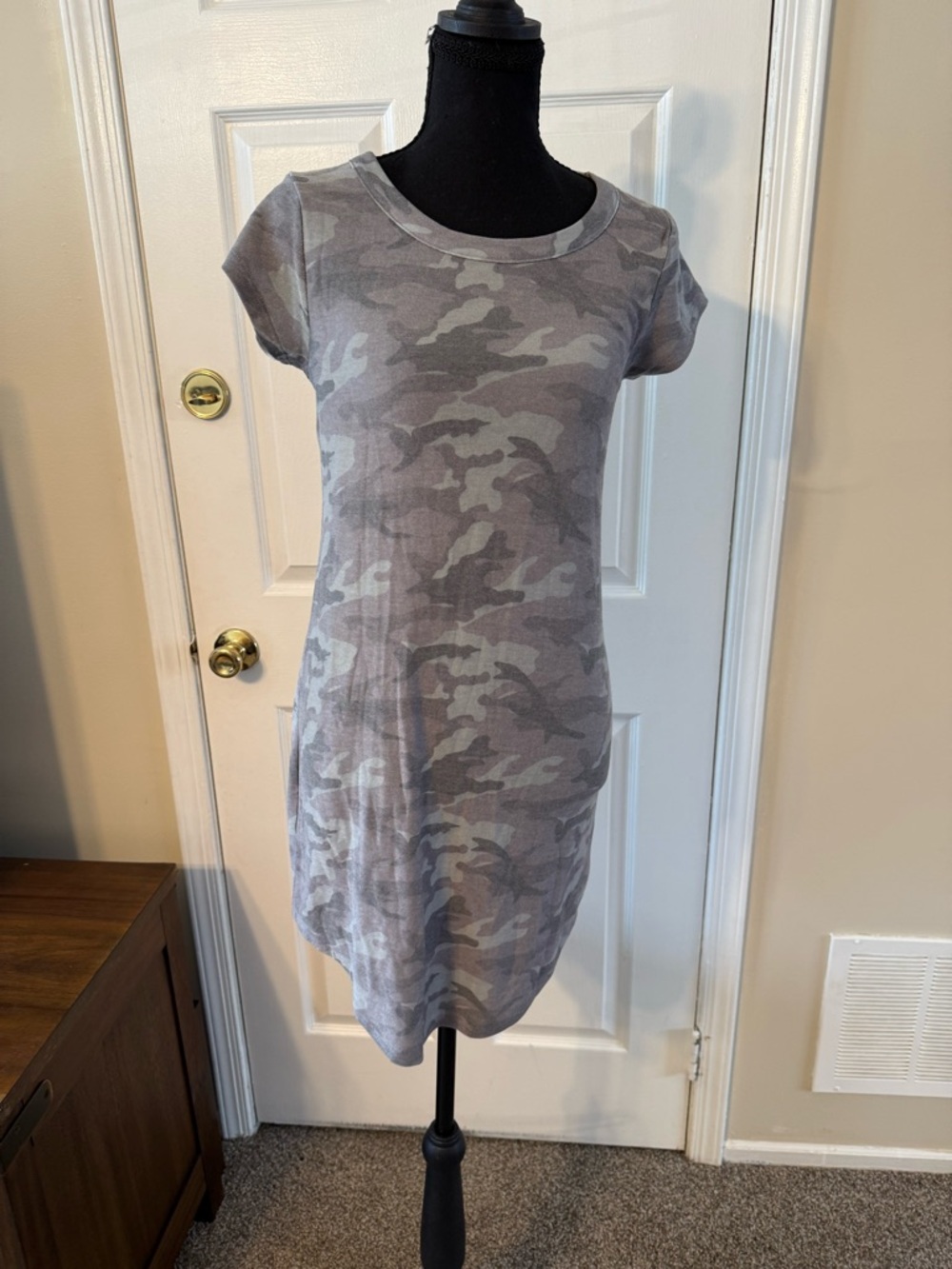 Chaser Gray Camo Tee Dress